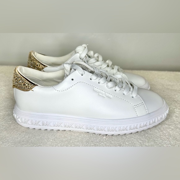 Michael Kors Women’s Grove Embellished Leather Sneaker - Size 6.5 - Picture 5 of 10